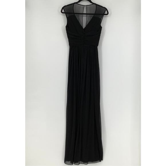 NEW Alfred Sung Size 2 Chiffon Knit Cap Sleeve V-Neck Maxi Dress $231 msrp J3-18 - Picture 3 of 12